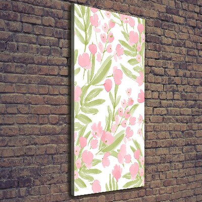 Verticale foto op canvas Roze bloemen