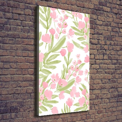Verticale foto op canvas Roze bloemen