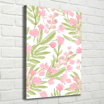 Verticale foto op canvas Roze bloemen