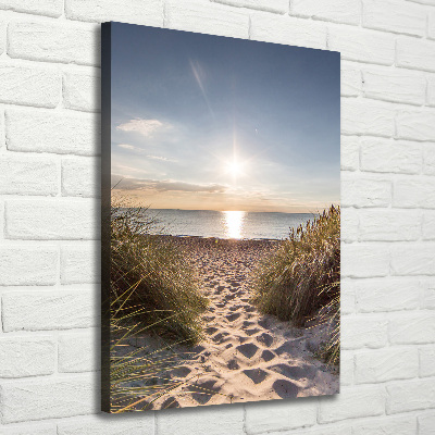 Verticaal canvasschilderij Duinen aan zee
