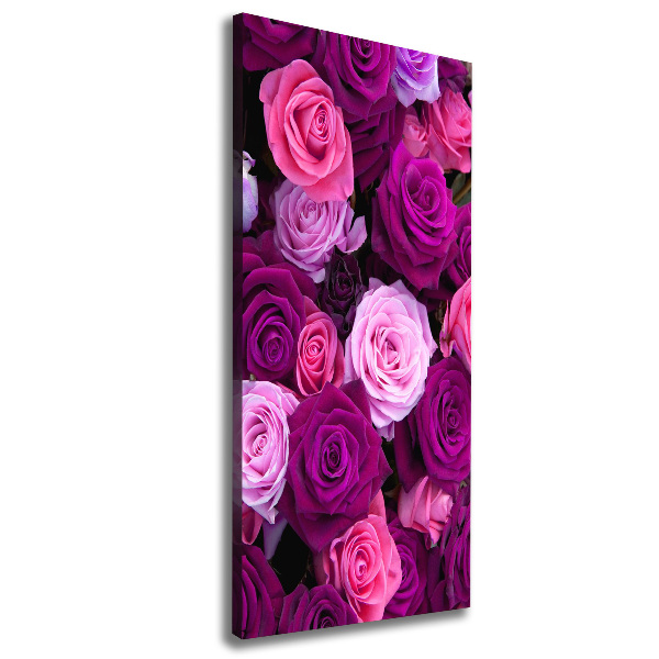 Verticale foto op canvas Roze rozen