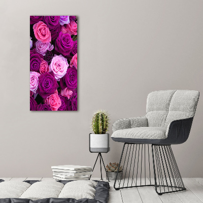 Verticale foto op canvas Roze rozen