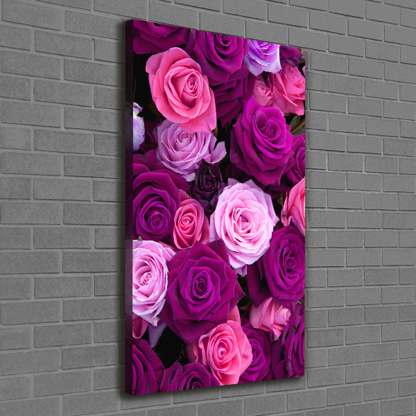 Verticale foto op canvas Roze rozen