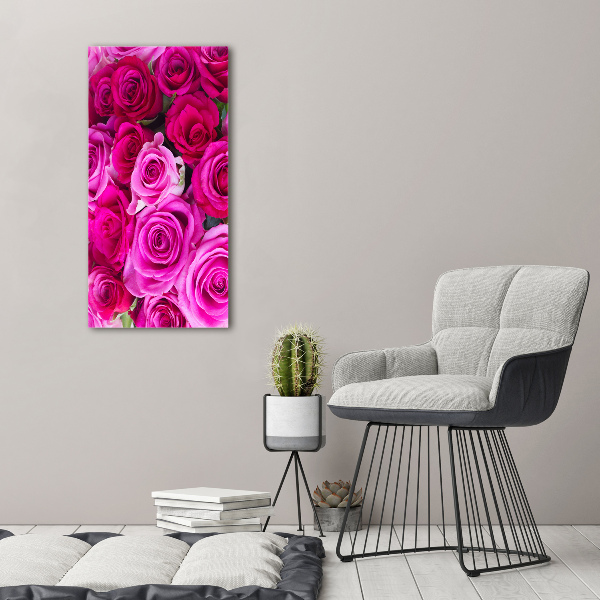 Verticale canvasfoto Roze rozen