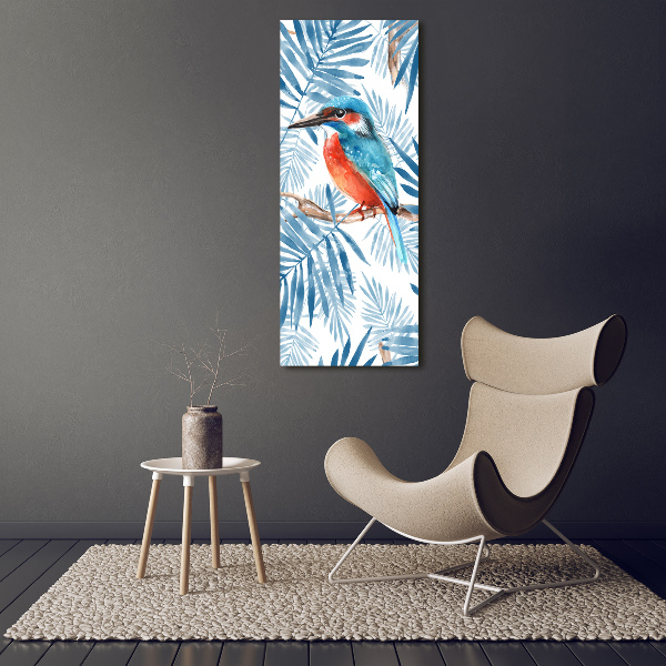 Verticale foto op canvas Vogels en bladeren