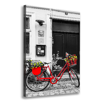 Verticaal canvasschilderij Stadsfiets