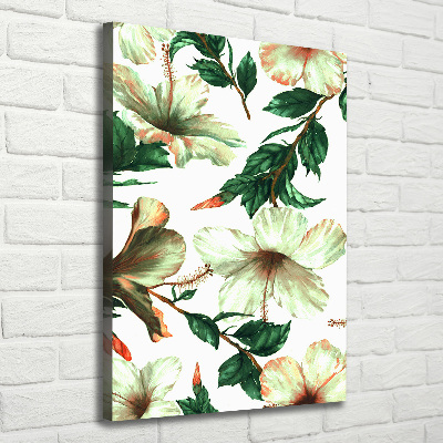 Verticaal canvasschilderij Hibiscus