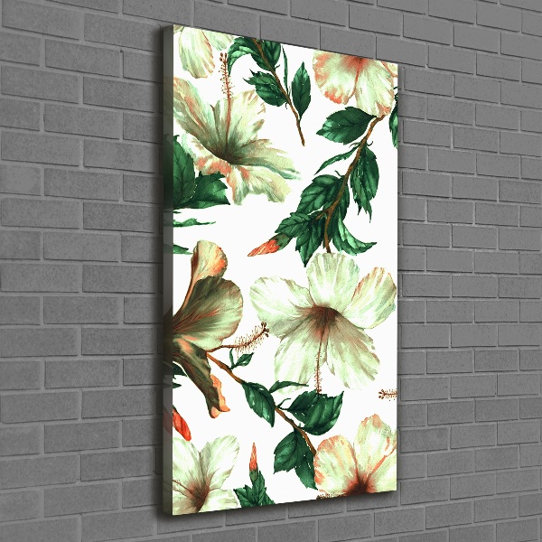 Verticaal canvasschilderij Hibiscus