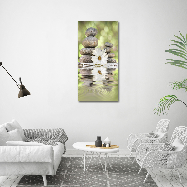 Verticale foto op canvas Stenen en bloemen