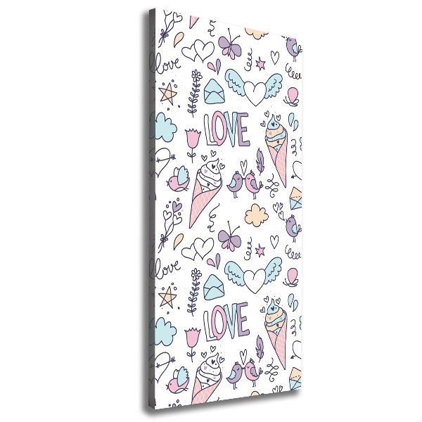 Verticale foto op canvas Romantisch patroon