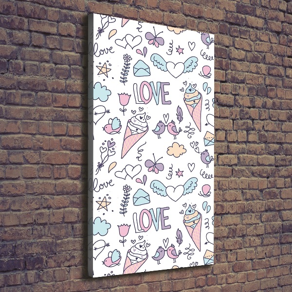 Verticale foto op canvas Romantisch patroon