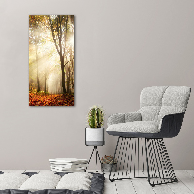 Verticale foto op canvas Bos in de herfst