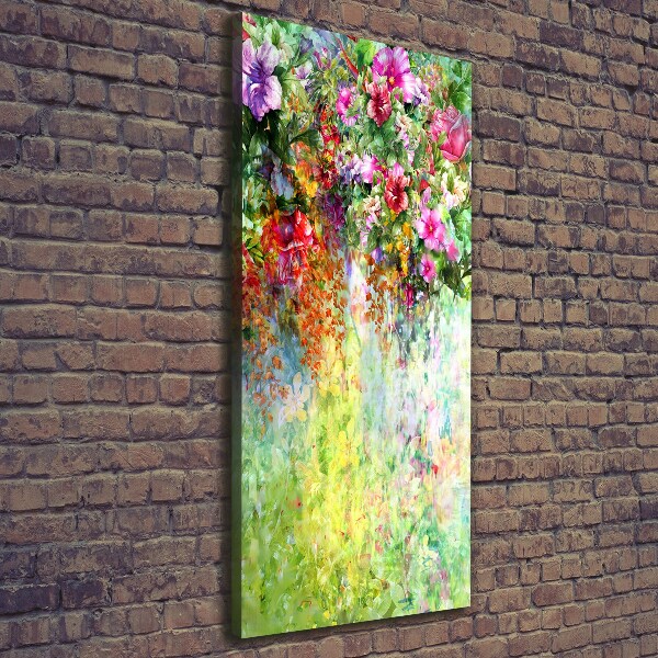 Verticale canvasfoto Kleurrijke bloemen