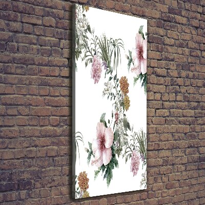 Verticaal schilderij op canvas Tropische bloemen