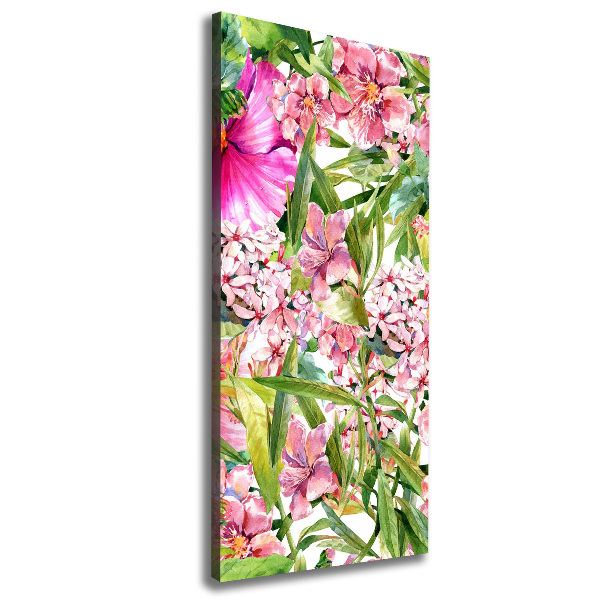 Verticale foto op canvas Tropische bloemen