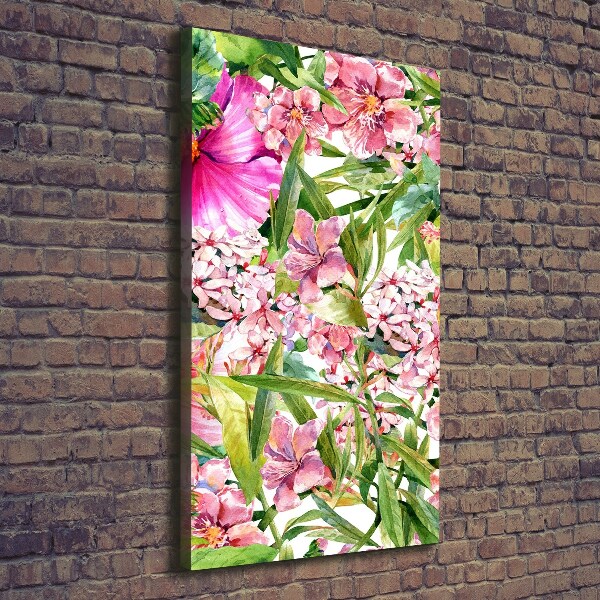 Verticale foto op canvas Tropische bloemen