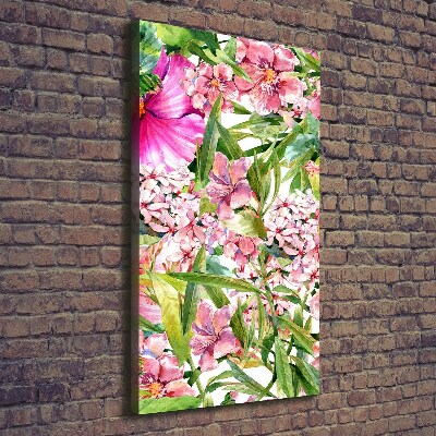 Verticale foto op canvas Tropische bloemen