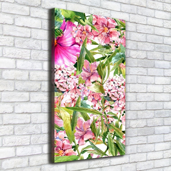 Verticale foto op canvas Tropische bloemen