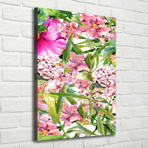Verticale foto op canvas Tropische bloemen