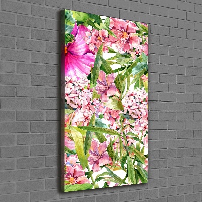 Verticale foto op canvas Tropische bloemen