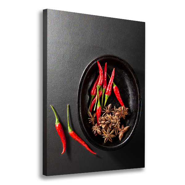 Verticale canvasfoto Chilipepers