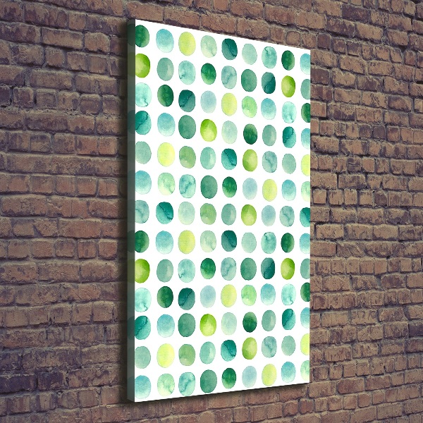 Verticaal canvasschilderij Groene stippen