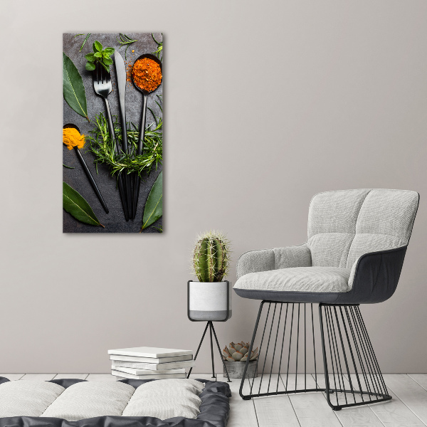 Verticaal canvasschilderij Bestek en specerijen