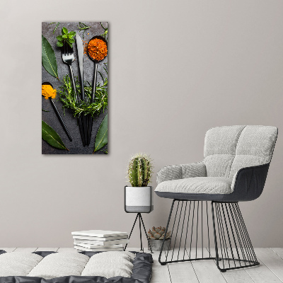 Verticaal canvasschilderij Bestek en specerijen