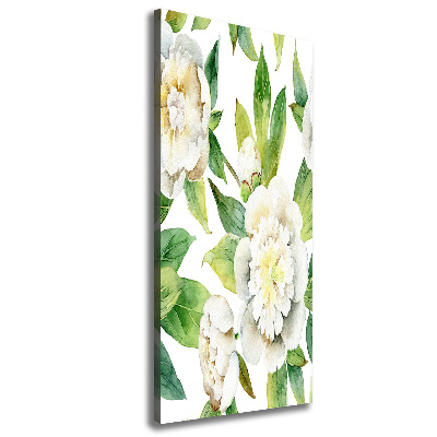 Verticaal schilderij op canvas Pioenrozen