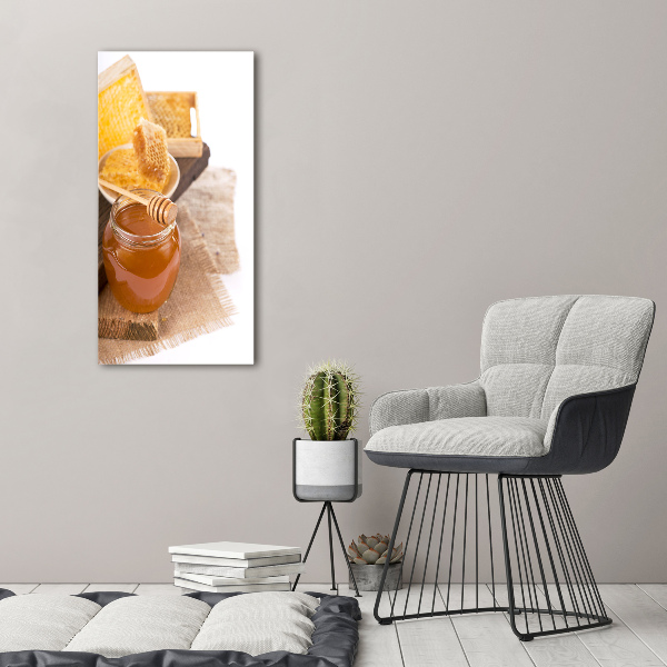 Verticaal schilderij op canvas Honingraten