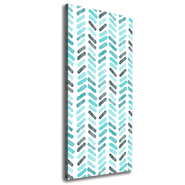 Verticaal schilderij op canvas Blauwe visgraat