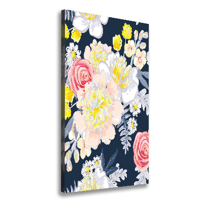 Verticaal schilderij op canvas Een boeket bloemen