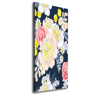 Verticaal schilderij op canvas Een boeket bloemen