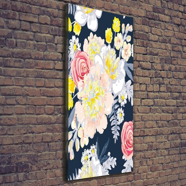 Verticaal schilderij op canvas Een boeket bloemen