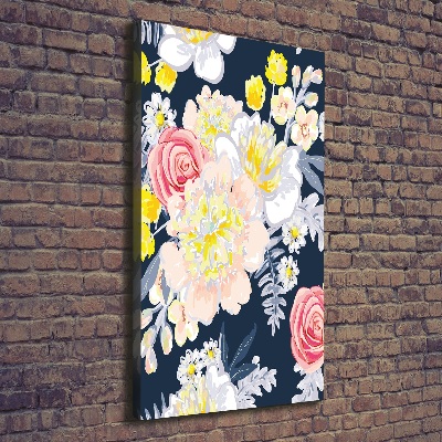 Verticaal schilderij op canvas Een boeket bloemen