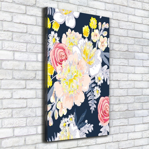 Verticaal schilderij op canvas Een boeket bloemen