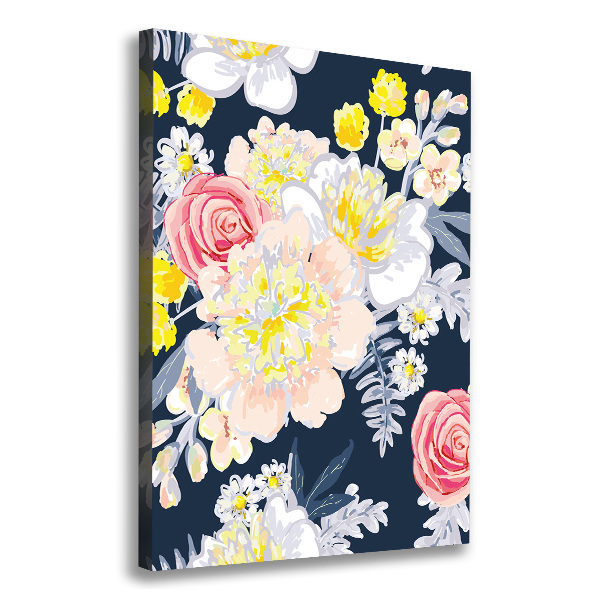 Verticaal schilderij op canvas Een boeket bloemen
