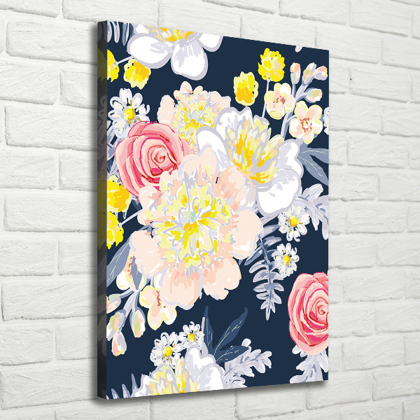 Verticaal schilderij op canvas Een boeket bloemen