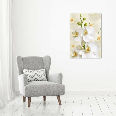 Verticale canvasfoto Witte orchidee
