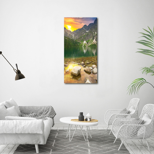 Verticale canvasfoto Het zeeoog ​​van het Tatragebergte