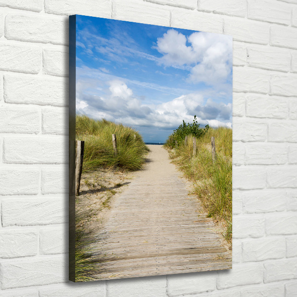 Verticaal canvasschilderij Pad naar het strand