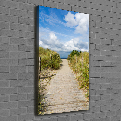 Verticaal canvasschilderij Pad naar het strand