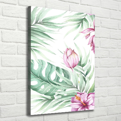 Verticaal canvasschilderij Hawaiiaans patroon
