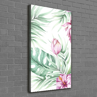 Verticaal canvasschilderij Hawaiiaans patroon