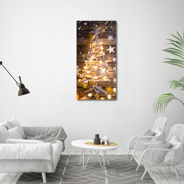 Verticaal schilderij op canvas Lichtgevende kerstboom