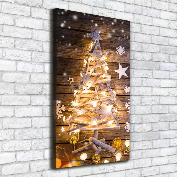 Verticaal schilderij op canvas Lichtgevende kerstboom