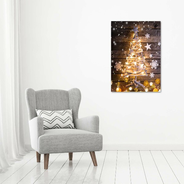 Verticaal schilderij op canvas Lichtgevende kerstboom