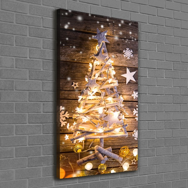 Verticaal schilderij op canvas Lichtgevende kerstboom