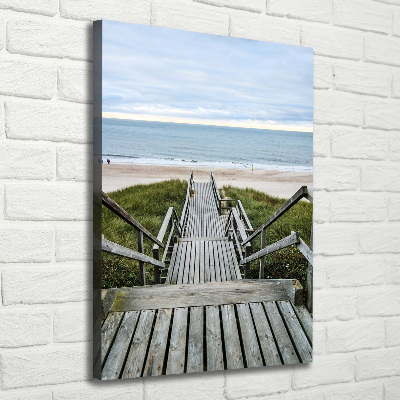Verticaal canvasschilderij Pad naar het strand