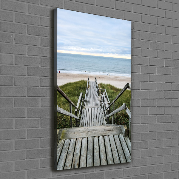 Verticaal canvasschilderij Pad naar het strand